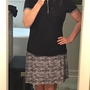 Black and white zebra print golf outfit